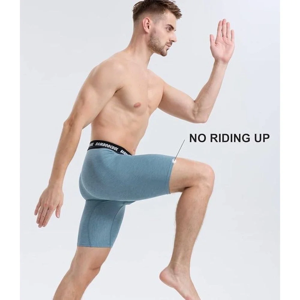 Set of 5 MSRP $58 BAMBOO COOL Men's XL Boxer Briefs Performance Long Leg